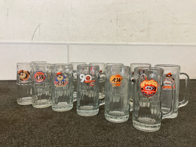 (13) A&W Anniversary Rootbeer Mugs