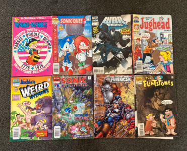 (8) Various Comics - Sonic, War Machine, Flintstones, & More