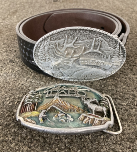 Belt With (2) Idaho Belt Buckles