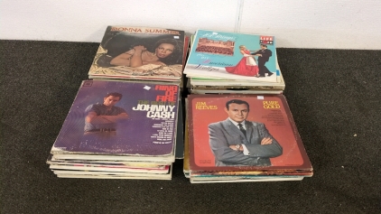 Collection of Records including Johnny Cash and Jim Reeves