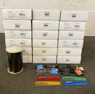 200+ Pairs of Reading Glasses & 40+ Combs