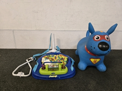 Evenflo Jump And Go Baby Exerciser, Waddle Super Hero Dog Inflatable Bouncer Ride On Toy