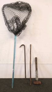 Fishing Net, Crowbar, Hammer, and Spike