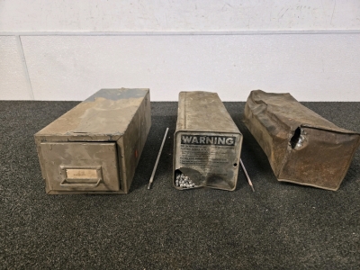 (1) Box Of 7010 Welding Rods, (1) Box Of 6010 Welding Rods, (1) Card Catalog Box