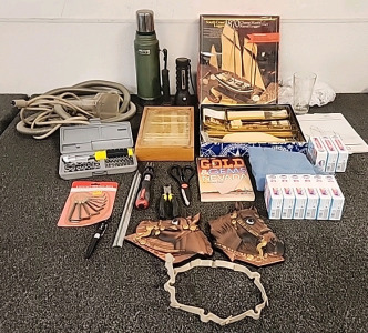 South Coast 1870 Wooden Model Ship Kit.. Stanley Thermos.. Flashlights Ring Display Case.. Socket Set.. 8 Piece Hex Key set.. and More