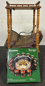 Vintage Phone Table, Coach Bag & Roulette Drinking Game