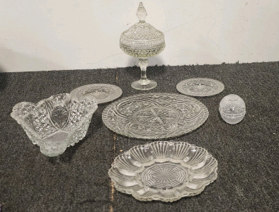 Crystal Glass Candy Dish, Trays And More.