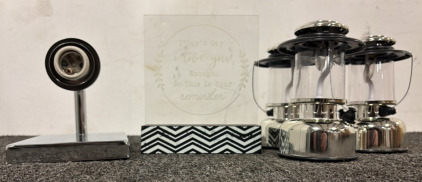 Bathroom Light Fixture, Mini Lanterns, & decorative LED sign