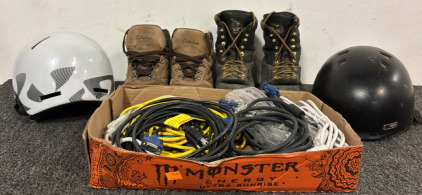 Cablea Boots, Helmets, & Assortment of Cords