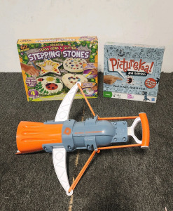 Arctic Force Snow Crossbow, Go Create Stepping Stones Kit, and Pictureka!
