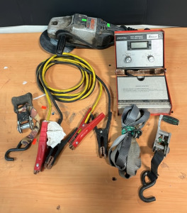 (1) Skil 9&rdquo; Disc Sander (1) Snap-on Digital High Impedance Ohm Meter (1) Jumper Cables & Much More