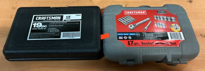 (1) Craftsman 19 Piece 1/4&rdquo; Drive Socket Wrench Set (1) Craftsman 17 Piece 1/4&rdquo; Drive Socket Wrench Set