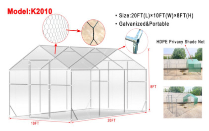 Chicken Coop 20&rsquo;l x 10&rsquo;w x 8&rsquo;h