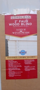 (1) Cordless Faux Wood Blind - 60"x30"