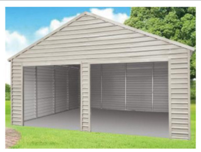 Double Garage Metal Shed