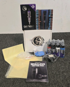 Wormhole Tattoo Kit- Wireless Tattoo Pen, Ink, Cartridges And More