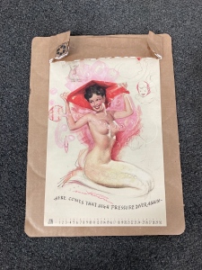 12&rdquo;x 9&rdquo; Earl McPhearson 1940 Pin Up Calendar Page &ldquo;Mermaid&rdquo;