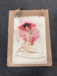 12”x 9” Earl McPhearson 1940 Pin Up Calendar Page “Mermaid”