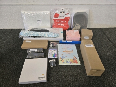 Blonde Wig, "Netflix And Spill" Baby Bib, Practice Copybook For Preschoolers, Keyboard Wrist Pads & More