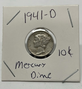 1941-D Mercury Dime (Carded)