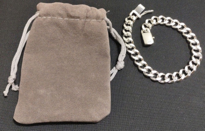 925 Silver Flat Curb Link Chain Bracelet