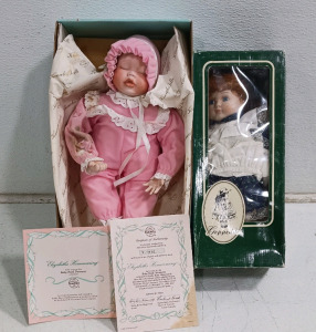 (2) Collectible Porcelain Dolls - (1) Geppeddo Fine Collectibles (1) Elizabeth&rsquo;s Homecoming by Edwin M. Knowles