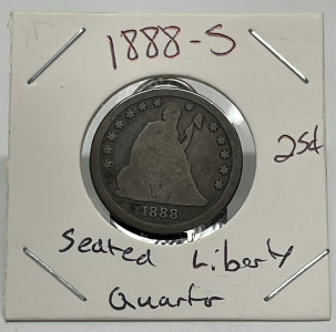 1888-S Seated Liberty Quarter (Carded)
