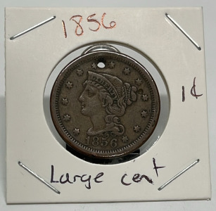 1856 Large Cent Coin (Carded)