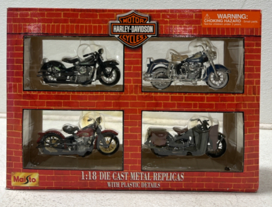 (1) Harley Davidson Motor Cycles 1:18 Die Cast Replicas 4 pack
