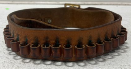 (1) Vintage Leather Ammo Belt Unknown Size