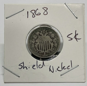 1868 5 Cent Shield Nickel (Carded)
