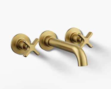Brand New - Kohler x Studio McGee Castia 2-Handle Wall Mount Bath Filler Trim - Vibrant Brushed Modern Brass