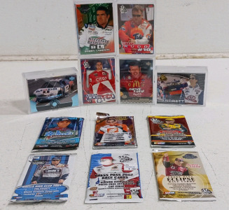 300+ NASCAR Trading Card Collection - Packs & Slab Cards w/ Boxes