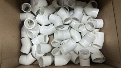 New - Box of (50) 3/4&rdquo; PVC Schedule 40 Pressure 45 Degree Elbows