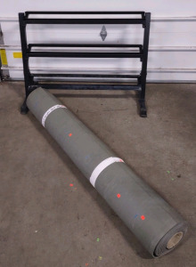 6'x 23' Large Weight Room Mat & A Black Heavy Duty Weight Rack