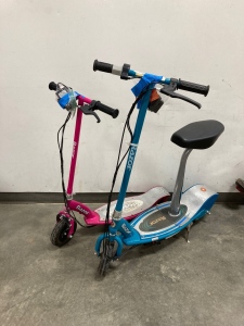 (2) Electric Razor Scooters with Chargers