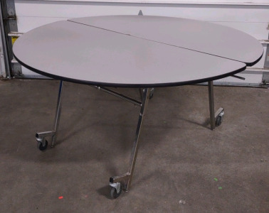Rolling Round Folding Cafeteria Lunch Table