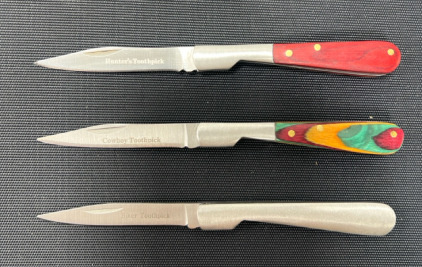 (3) Folding Toothpick Knives