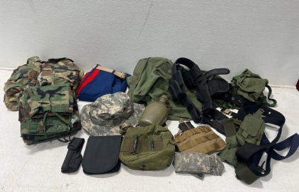 Assorted US Air Force Uniforms, Belts, Water Bottles, Tote Bag And More