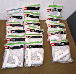 (12) 1-1/4", Oatey P-Traps & (5) 1-1/4", Oatey, Form & Fit P-Traps