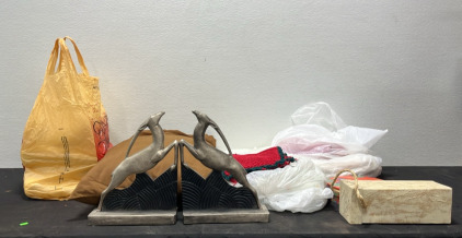 (1) Box of Assorted Linens & Decor