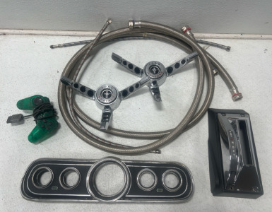 (4) 1966 Mustang Dash Parts, Washer And Dryer Hoses And Green Game Pod Wired Controller