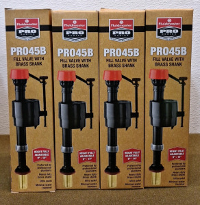 (4) Fluidmaster PRO45B Fill Valves W/ Brass Shank & Adjustable Ballcock<br/>