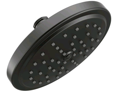 (1) Moen Matte Black 7-Inch Single Function Shower Head W/ Immersion Rainshower Technology, S176BL<br/>