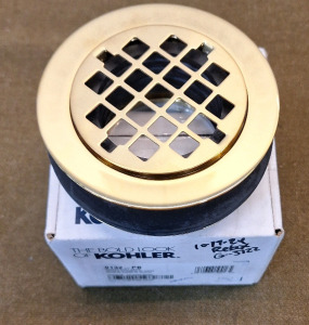 (1) KOHLER Polished Brass Shower Drain