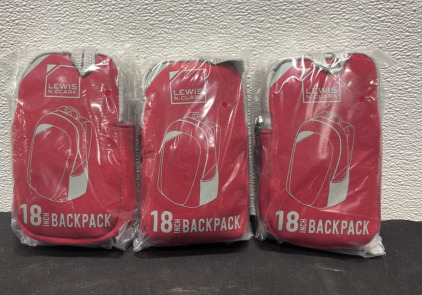 (3) lewis N. Clark 18&rdquo; Backpacks