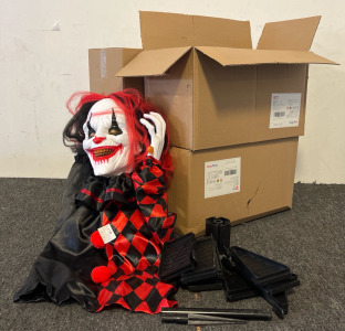 (4) Clown Halloween Decoration With Light Up Eyes
