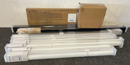 (7) Genimo Blackout Roller Shades, (2) Persilux Blackout Roller Blinds, (1) Toddler Bed Rail, (1) Solar Watering Can With Lights