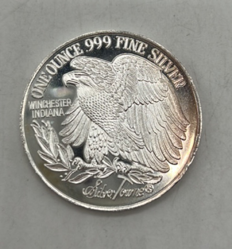 One Troy Ounce .999 Fine Silver Liberty Coin