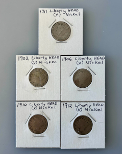 (5) Vintage Liberty Head V-Nickels